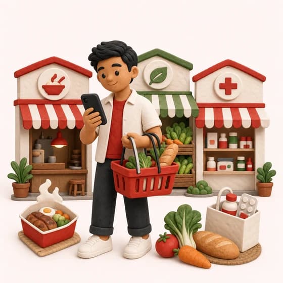 A customer browsing local Buug storefronts on their phone